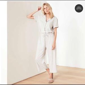 James Perse LIGHTWEIGHT UTILITY JUMPER in Salt Size 2 Jumpsuit NWT.